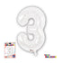 34" NUMBER FOIL BALLOON - 3 WHITE