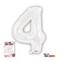 34" NUMBER FOIL BALLOON - 4 WHITE