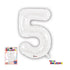 34" NUMBER FOIL BALLOON - 5 WHITE
