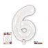 34" NUMBER FOIL BALLOON - 6 WHITE