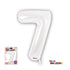 34" NUMBER FOIL BALLOON - 7 WHITE