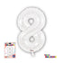 34" NUMBER FOIL BALLOON - 8 WHITE
