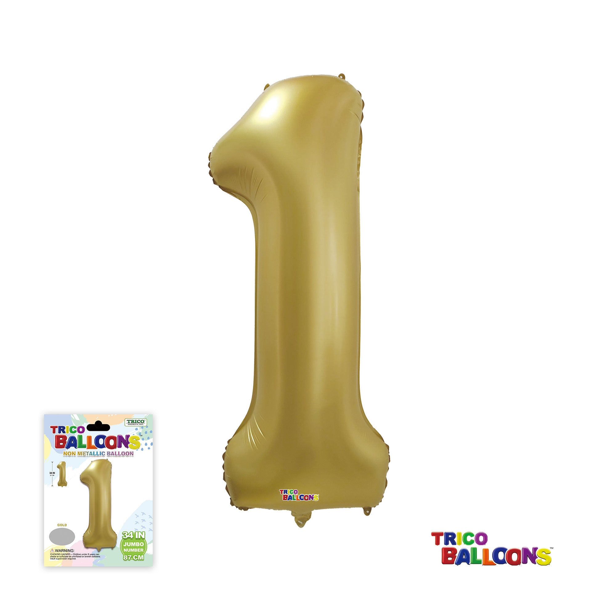 34" NUMBER FOIL BALLOON - 1 GOLD