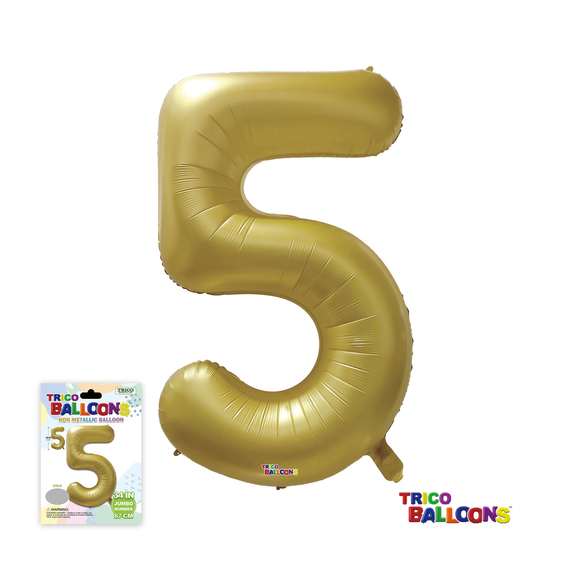 34" NUMBER FOIL BALLOON - 9 GOLD