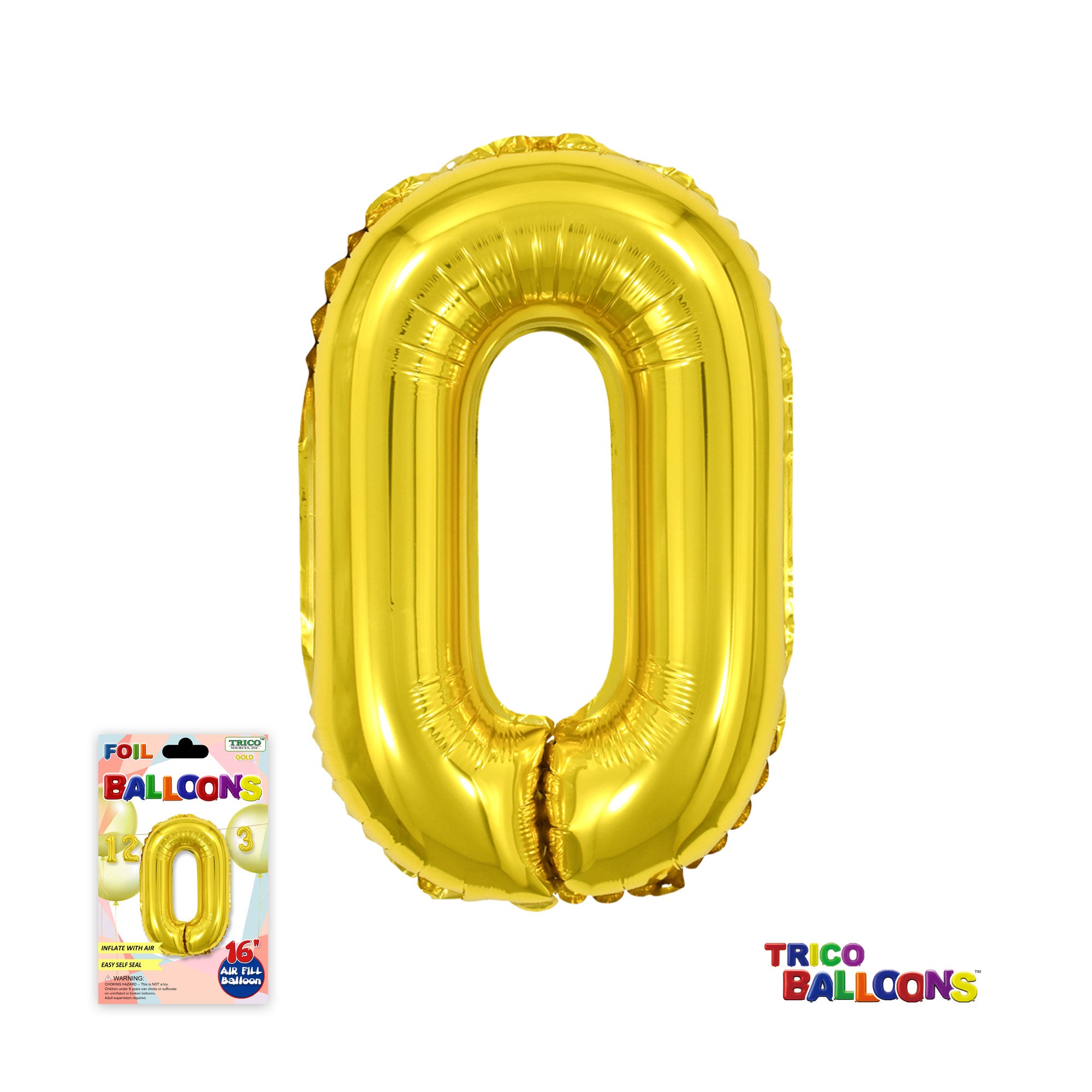 16" AIR FILL NUMBER "0" FOIL - GOLD