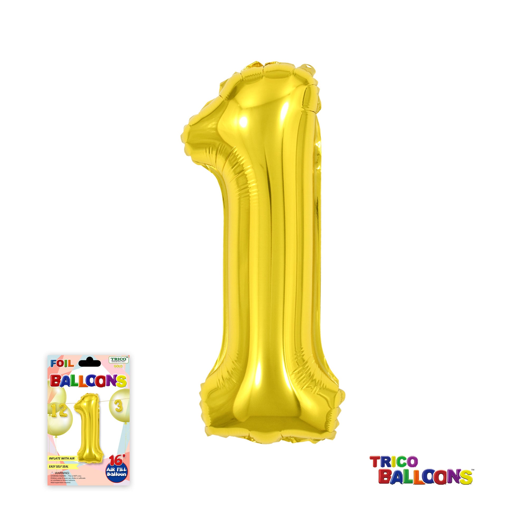 16" AIR FILL NUMBER "1" FOIL - GOLD