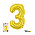 16" AIR FILL NUMBER "3" FOIL - GOLD