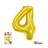 16" AIR FILL NUMBER "4" FOIL - GOLD