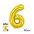 16" AIR FILL NUMBER "6" FOIL - GOLD