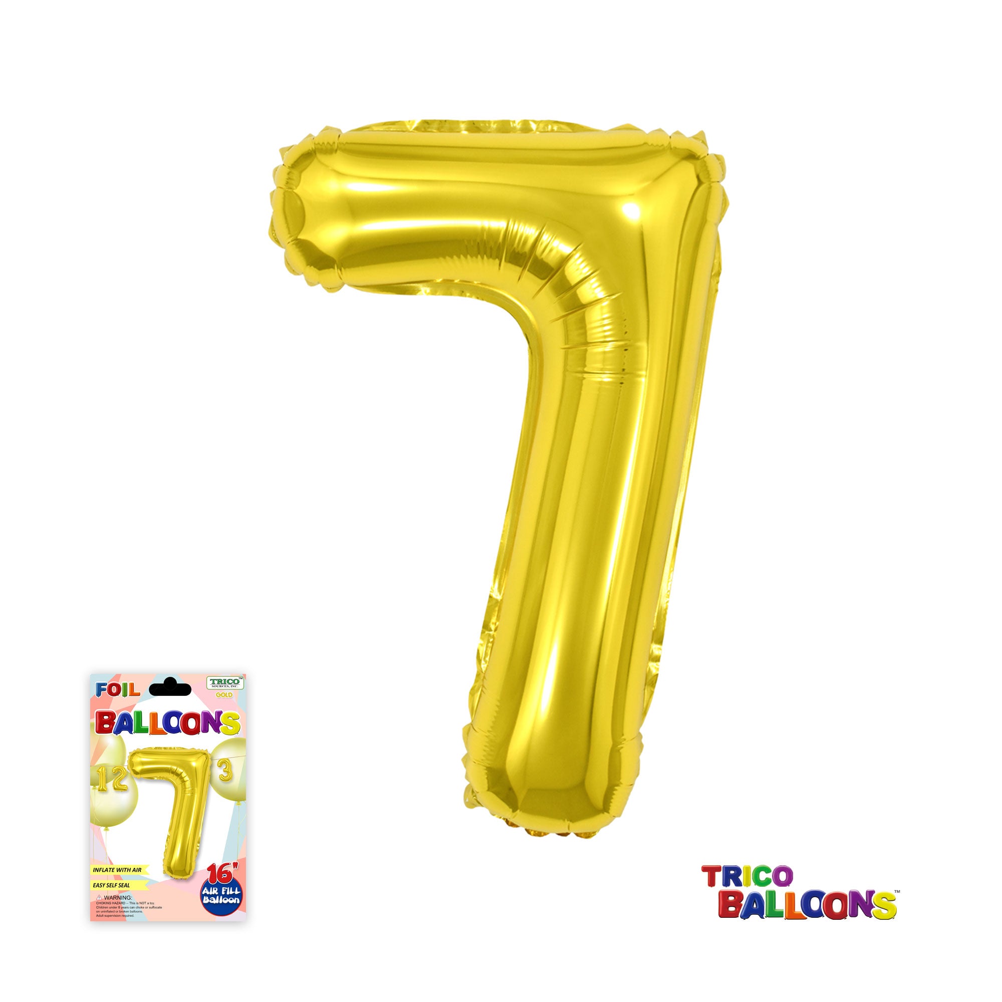 16" AIR FILL NUMBER "7" FOIL - GOLD