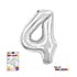 16" AIR FILL NUMBER "4" FOIL - SILVER