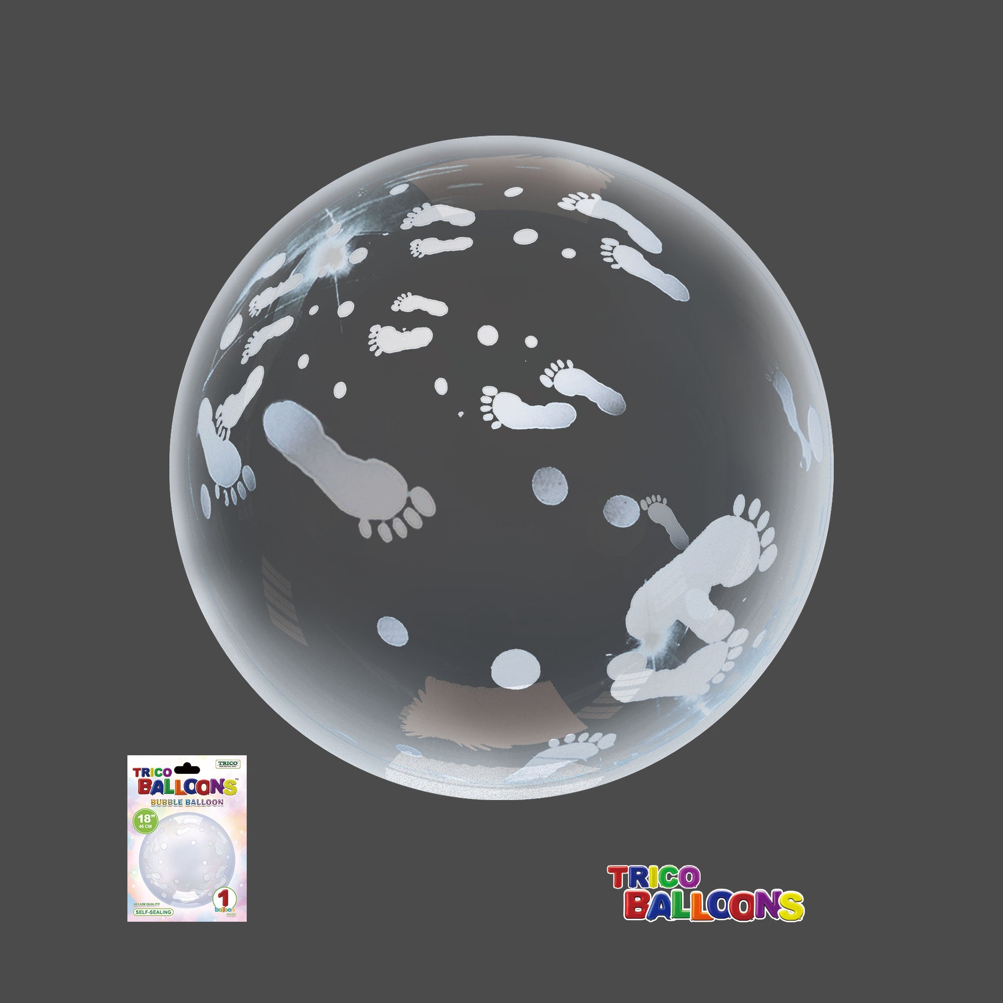 18" CLEAR BUBBLE BALLOON - BABY FEET