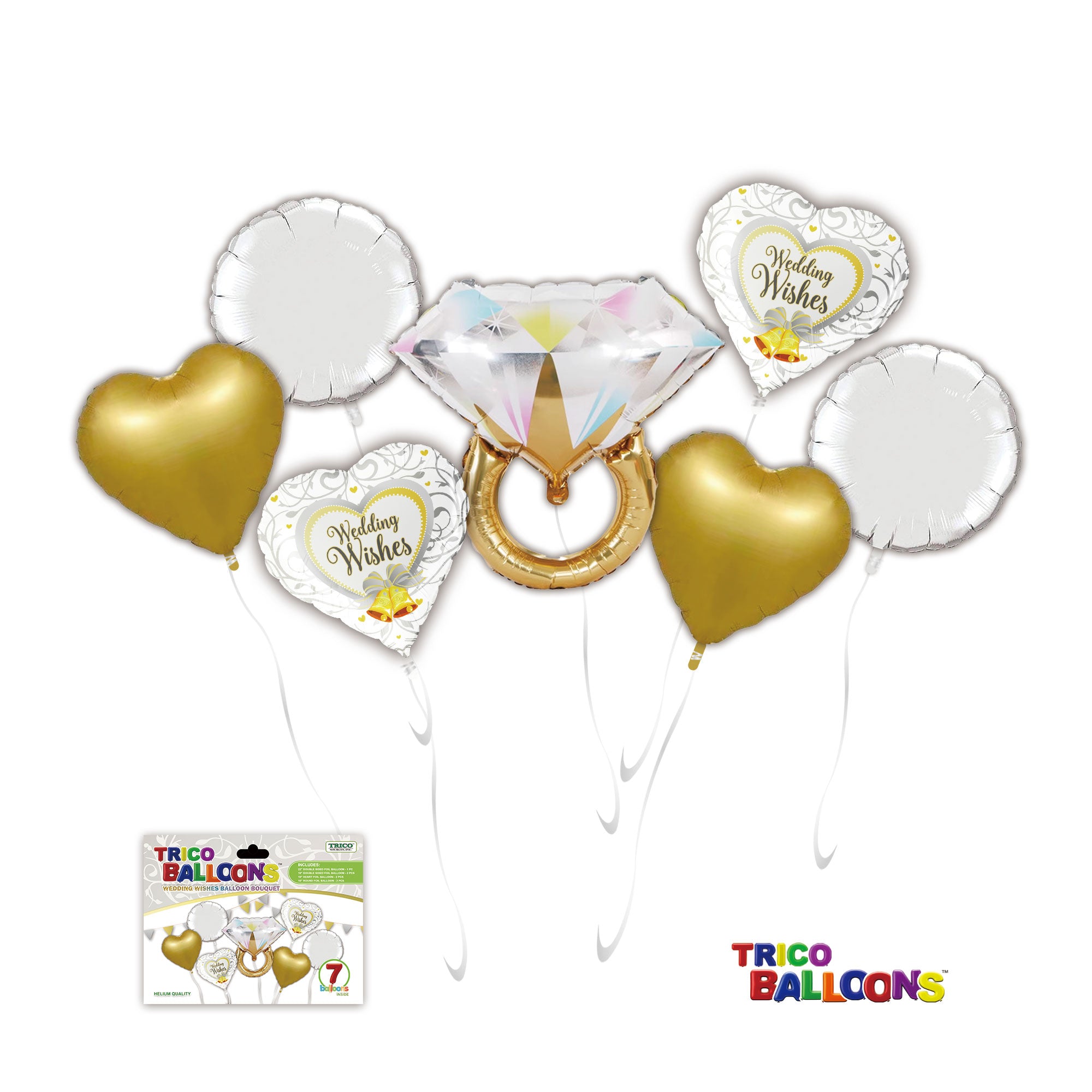 WEDDING WISHES BALLOON BOUQUET 9 CT