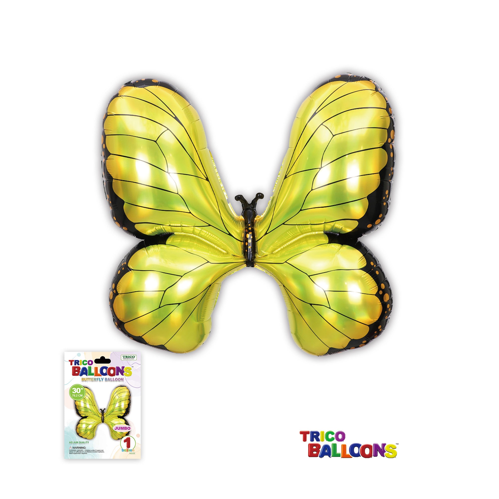 30" BUTTERFLY FOIL BALLOON 1 CT - GOLD