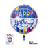 22" HAPPY BIRTHDAY ORBZ 4D BALLOON 1 CT - BLUE