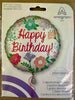 Anagram Satin Luxe Floral Happy Birthday Foil Balloon