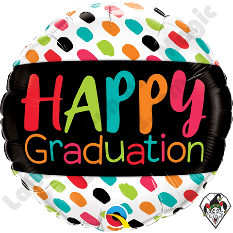 Qualatex 18" Happy Graduation Color Dabs Pk of 10