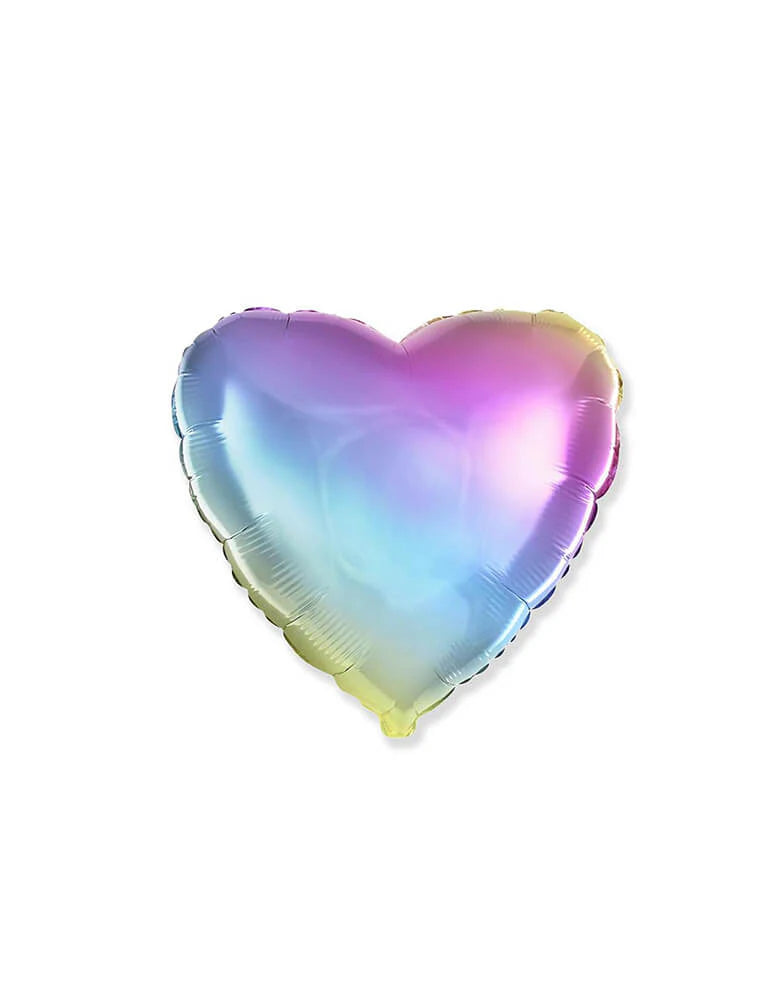 18" HEART FOIL BALLOON - RAINBOW