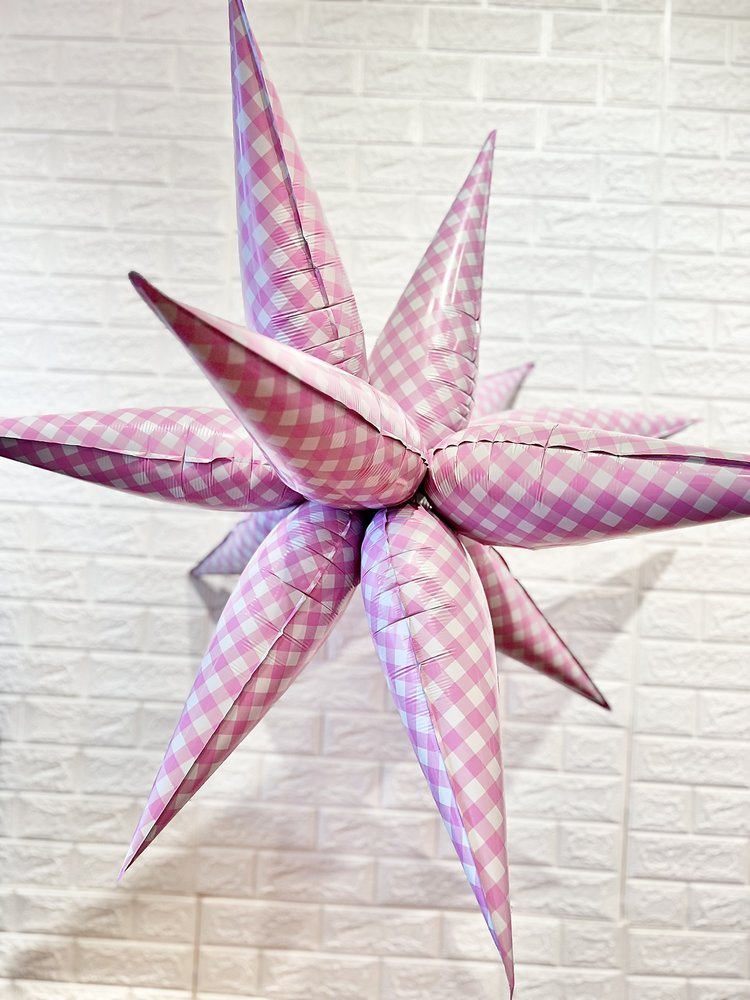 Burst Party Co. 40" Pink Gingham Starburst