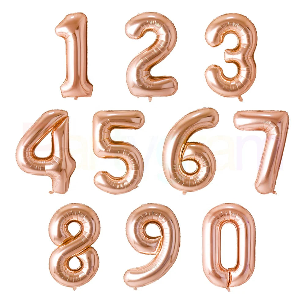 40 inch Rose Gold Number 0 TO 9 FOIL