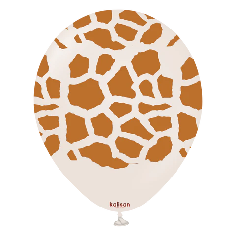 Kalisan Safari Giraffe Print White Sand (Caramel Print)