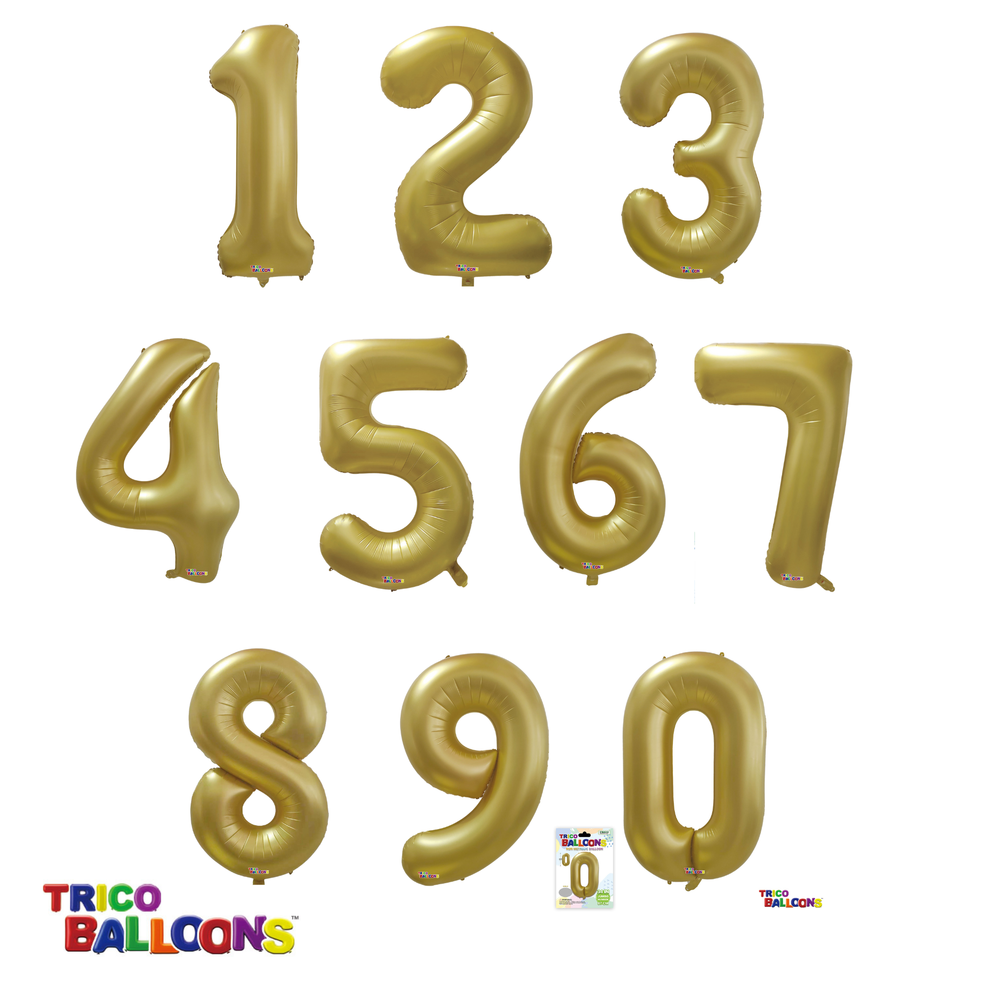 Trico 34" Non Metallic Gold Number