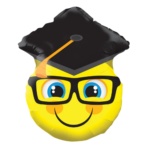 18" Conver Smiley With Grad Cap