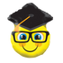 18" Conver Smiley With Grad Cap
