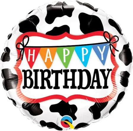 Qualatex 18" Bithday Holstein Cow Pattern