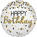 Anagram 18" Happy Birthday Foil (Gold, Black, White)