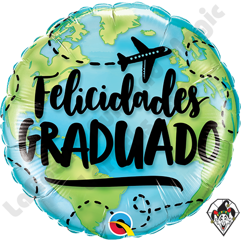 Qualatex 18" El Mundo Es Tuyo/Felicidades Graduado
