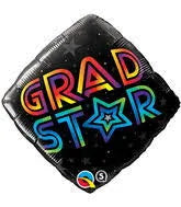 Qualatex 18" Grad Star Black Diamond 10pk