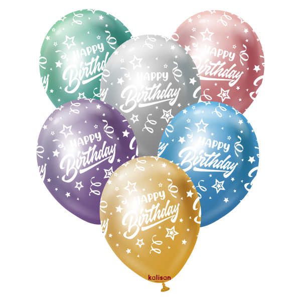 Kalisan Happy Birthday Confetti Mirror (Print: White)