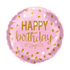 10" Happy Birthday Pink Foil