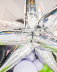 Burst Party Co. 40" Holographic Iridescent Silver Starburst