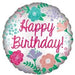Anagram 18" Satin Happy Birthday (Floral)