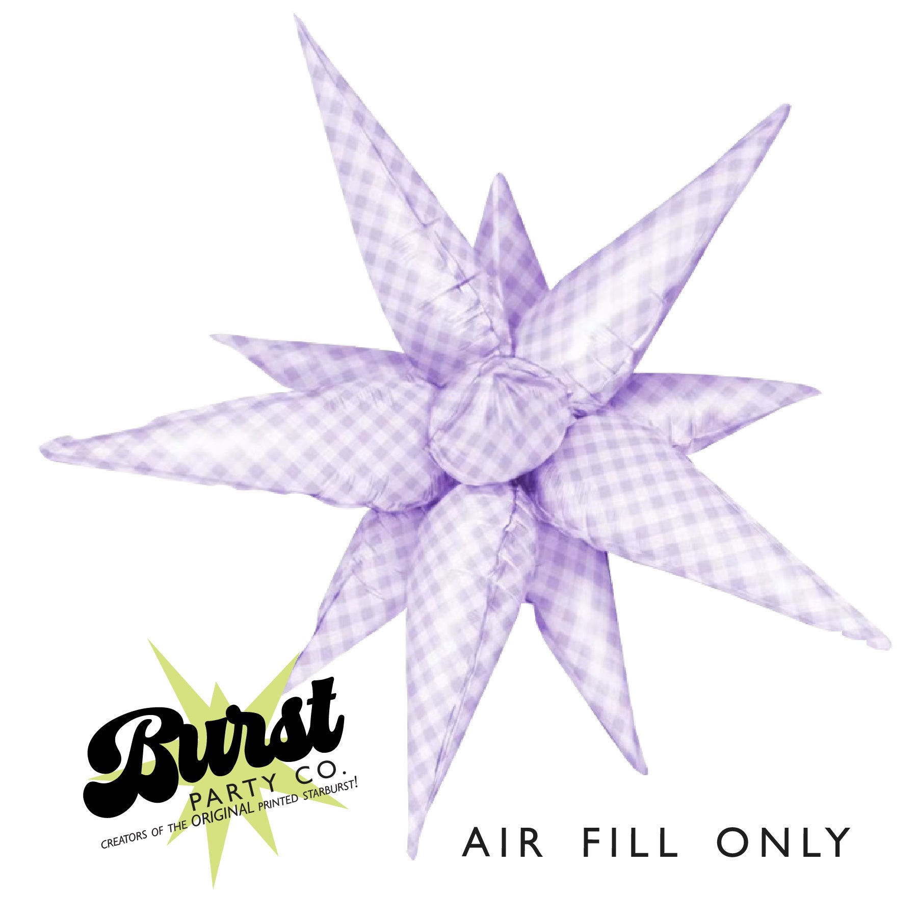 Burst Party Co. 40" Lavender Gingham Starburst