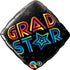 Qualatex 18" Grad Star Black Diamond 10 Count