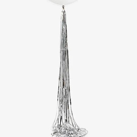 Unique Silver Tassel Balloon Tail 6'